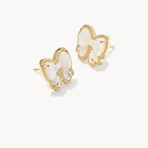 Kendra Scott Haley Bow Gold Stud Earrings in Ivory Mother-of-Pearl